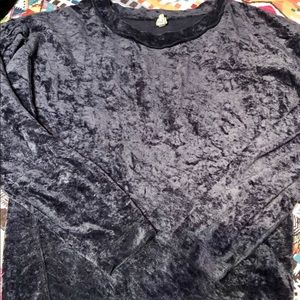 Free People charcoal Milan Velvet Top